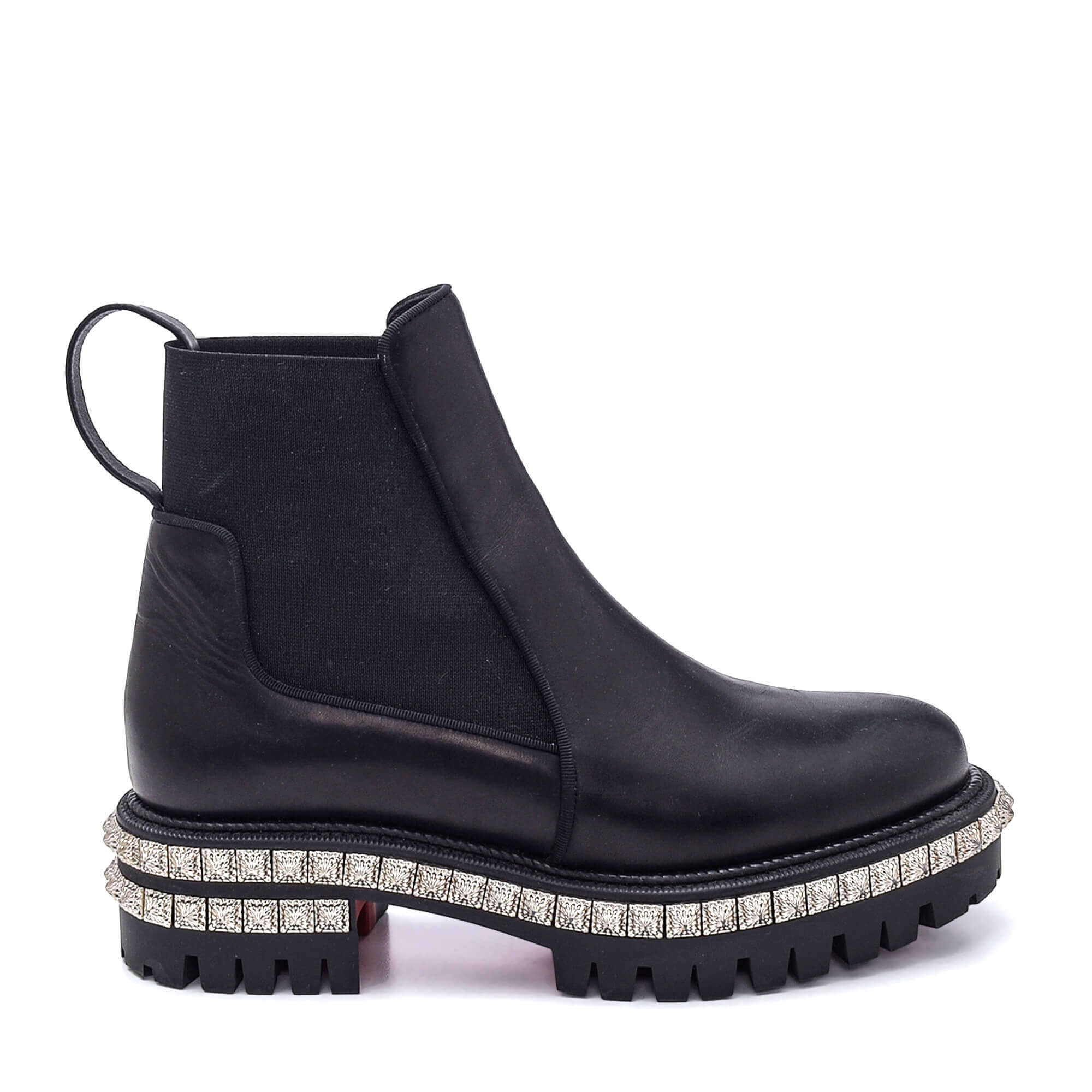 Christian Louboutin - Black Leather Studded By The River Chelsea Boots